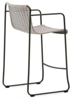 copy of MERCURIO Hocker 65 oder 75 aus grauem Kunststoffseil und grünen Beinen aus verzinktem Stahl