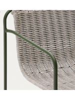 copy of MERCURIO Tabouret de 65 ou 75 en corde synthétique grise et pieds en acier galvanisé vert pour l'extérieur