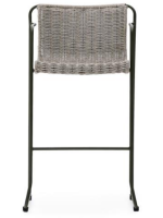 copy of MERCURIO Tabouret de 65 ou 75 en corde synthétique grise et pieds en acier galvanisé vert pour l'extérieur