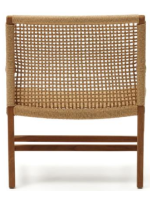 AMUT armchair in solid natural teak wood and rope for outdoor garden or terrace