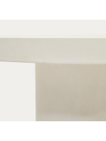 AGUA Ø 90 o Ø 120 cm table in resistant white concrete for gardens and terraces
