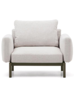 ARIO sillón en aluminio verde y cojines desenfundable lavable