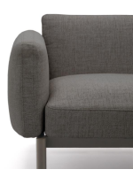 FACER grey aluminium armchair and grey cushions in removable fabric