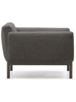 FACER fauteuil en aluminium gris et coussins gris en tissu déhoussable