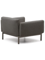 FACER fauteuil en aluminium gris et coussins gris en tissu déhoussable