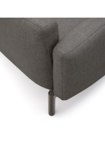 FACER fauteuil en aluminium gris et coussins gris en tissu déhoussable