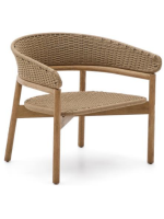 GOAZ Sillon en madera maciza de acacia natural y cuerda para jardín exterior o terraza