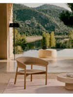 GOAZ Sillon en madera maciza de acacia natural y cuerda para jardín exterior o terraza