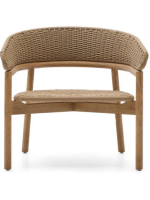 GOAZ fauteuil en bois d'acacia naturel massif et corde pour jardin extérieur ou terrasse