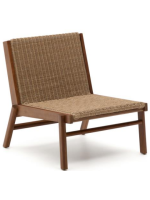LUGANO armchair in solid acacia wood and rope for outdoor garden or terrace