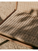 LUGANO fauteuil en bois d'acacia massif et corde pour jardin extérieur ou terrasse