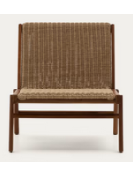 LUGANO armchair in solid acacia wood and rope for outdoor garden or terrace