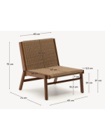 LUGANO Sessel aus massivem Akazienholz und Seil für den Garten oder die Terrasse im Freien
