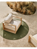 LINKA armchair in solid acacia wood with light finish for outdoor garden terraces and inside the house or farmhouses