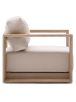 LINKA armchair in solid acacia wood with light finish for outdoor garden terraces and inside the house or farmhouses
