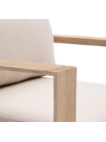 LINKA armchair in solid acacia wood with light finish for outdoor garden terraces and inside the house or farmhouses