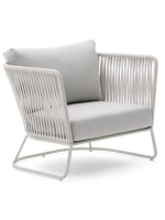 DAAL Fauteuil avec corde et en métal pour terrasses de jardin intérieures et extérieures