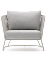 DAAL Fauteuil avec corde et en métal pour terrasses de jardin intérieures et extérieures