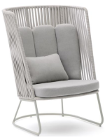 AMSTERDAM Fauteuil avec corde et en métal pour terrasses de jardin intérieures et extérieures