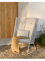 AMSTERDAM Fauteuil avec corde et en métal pour terrasses de jardin intérieures et extérieures