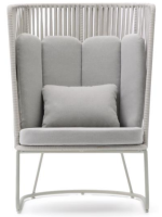 AMSTERDAM Fauteuil avec corde et en métal pour terrasses de jardin intérieures et extérieures