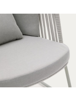 AMSTERDAM Fauteuil avec corde et en métal pour terrasses de jardin intérieures et extérieures