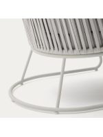 AMSTERDAM Fauteuil avec corde et en métal pour terrasses de jardin intérieures et extérieures