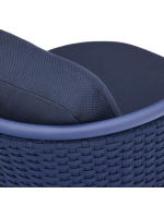 SORRENTO Sillón de aluminio y cuerda y cojines azul para terraza jardín de casa