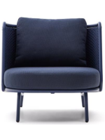SORRENTO Sillón de aluminio y cuerda y cojines azul para terraza jardín de casa