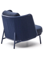 SORRENTO Sillón de aluminio y cuerda y cojines azul para terraza jardín de casa