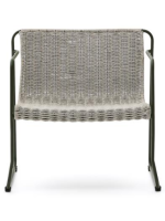 MERCURIO Sillón en cuerda sintética gris y patas de acero galvanizado verde para exterior