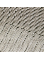 MERCURIO Sillón en cuerda sintética gris y patas de acero galvanizado verde para exterior