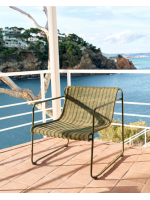 DAKY Sillón en cuerda sintética verde y patas de acero galvanizado verde para exterior