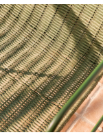 DAKY Fauteuil en corde synthétique verte et pieds en acier galvanisé vert pour l'extérieur