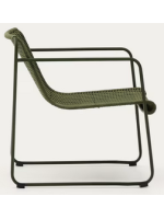 DAKY Sillón en cuerda sintética verde y patas de acero galvanizado verde para exterior