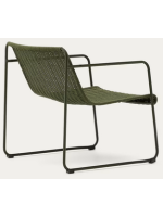 DAKY Sillón en cuerda sintética verde y patas de acero galvanizado verde para exterior