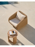 FLORIS Sillón en ratán sintético y cojines extraíbles para terrazas de jardín al aire libre HOUTS