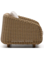 FLORIS Sillón en ratán sintético y cojines extraíbles para terrazas de jardín al aire libre HOUTS