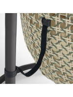 PORTLAND Fauteuil suspendu avec pied en rotin tressé avec coussins inclus pour intérieur ou extérieur