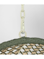 PORTLAND poltrona sospesa con piede in rattan intrecciato con cuscini inclusi per interno o esterno