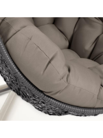 JARI poltrona sospesa in rattan intrecciato con struttura in acciaio e cuscini inclusi per interno o esterno