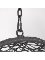 JARI poltrona sospesa in rattan intrecciato con struttura in acciaio e cuscini inclusi per interno o esterno