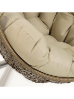 CULT Sillón colgante en ratán tejido con estructura de acero y cojines incluidos para interior o exterior