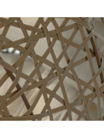 CULT suspended armchair in woven rattan with steel frame and and cushions included for indoor or outdoor