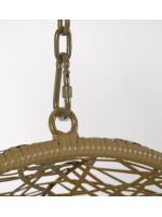 CULT suspended armchair in woven rattan with steel frame and and cushions included for indoor or outdoor