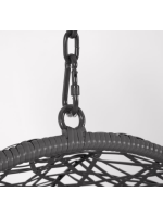 TICTAC Sillón colgante en ratán tejido con estructura de acero y cojines incluidos para interior o exterior