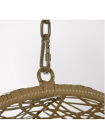 SOLO poltrona sospesa in rattan intrecciato con struttura in acciaio e cuscini inclusi per interno o esterno