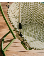 ARIA poltrona sospesa in rattan intrecciato con struttura in alluminio e cuscini inclusi per interno o esterno