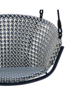 FORTE poltrona sospesa in rattan intrecciato con struttura in alluminio e cuscini inclusi per interno o esterno