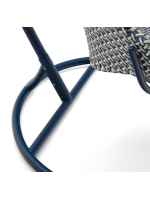 FORTE poltrona sospesa in rattan intrecciato con struttura in alluminio e cuscini inclusi per interno o esterno